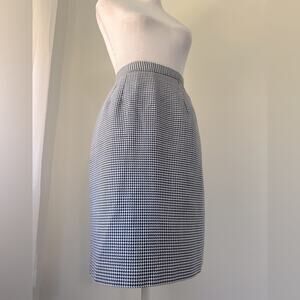 Vintage ‘90s Easy Pieces Black & White Checkered Diamond Print Knee Length Skirt